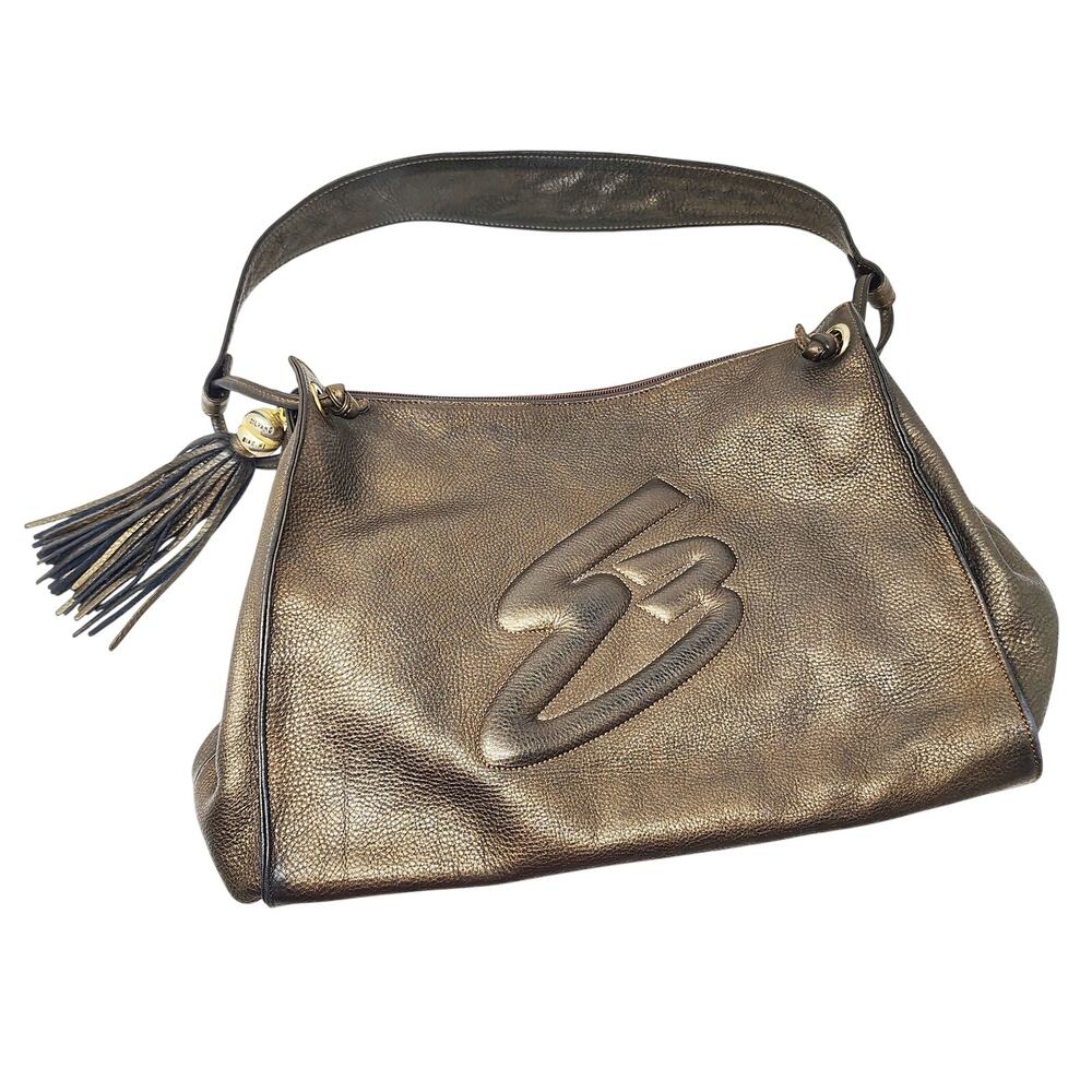 Silvano Biagini Leather Tote Hobo Shoulder Bag Purse Bronze